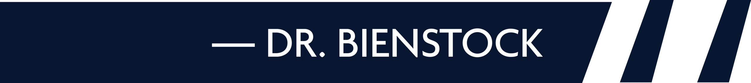 Dr. Bienstock text on dark background